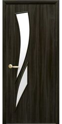 Межкомнатные двери Камея со стеклом сатин, Экошпон  Кедр
