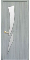 Межкомнатные двери Камея со стеклом сатин, Экошпон  Ясень патина