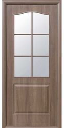 Межкомнатные двери Классик со стеклом сатин, ПВХ DeLuxe Золотая ольха