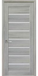Межкомнатные двери Леона со стеклом сатин, Экошпон  Ясень патина
