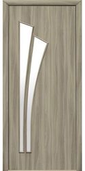 Межкомнатные двери Лилия со стеклом сатин, Экошпон  Сандал