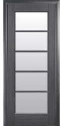 Межкомнатные двери Муза со стеклом сатин, ПВХ DeLuxe Серый