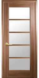 Межкомнатные двери Муза со стеклом сатин, ПВХ DeLuxe Золотая ольха