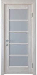 Межкомнатные двери Муза со стеклом сатин, ПВХ DeLuxe Ясень New