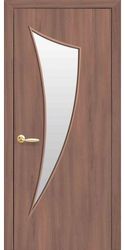 Межкомнатные двери Парус со стеклом сатин, Экошпон  Ольха 3D