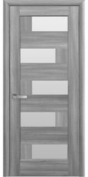 Межкомнатные двери Пальміра со стеклом сатин, ПВХ DeLuxe Вільха Норвезька