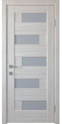 Межкомнатные двери Пиана со стеклом сатин, ПВХ DeLuxe Ясень New
