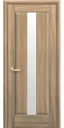 Межкомнатные двери Премьера со стеклом сатин, ПВХ DeLuxe Золотой дуб