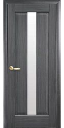 Межкомнатные двери Премьера со стеклом сатин, ПВХ DeLuxe Серый