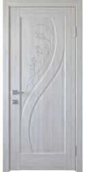 Межкомнатные двери Прима глухое с гравировкой, ПВХ DeLuxe Ясень New