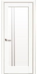 Межкомнатные двери Прага со стеклом сатин, Premium Білий Матовий