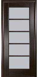 Межкомнатные двери Муза со стеклом сатин, ПВХ DeLuxe Каштан