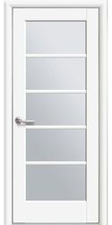 Межкомнатные двери Муза со стеклом сатин, Premium Белый матовый