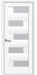 Межкомнатные двери Пиана со стеклом сатин, Premium Белый матовый
