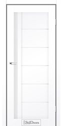 Межкомнатные двери София стекло сатин, ПВХ Delux Белый Матовый