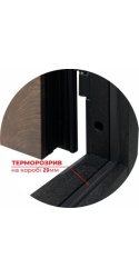 Входная дверь САНЖЕЙКА с терморазрывом Черная текстура / спил коньячный 860 правый