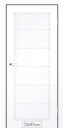 Межкомнатные двери Виктория стекло сатин, ПВХ Delux Белый Матовый