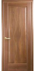 Межкомнатные двери Волна глухое, ПВХ DeLuxe Золотая ольха