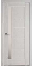 Межкомнатные двери Грета со стеклом сатин, ПВХ DeLuxe Патина Серая