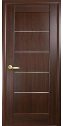 Межкомнатные двери Вена со стеклом сатин, ПВХ DeLuxe Каштан