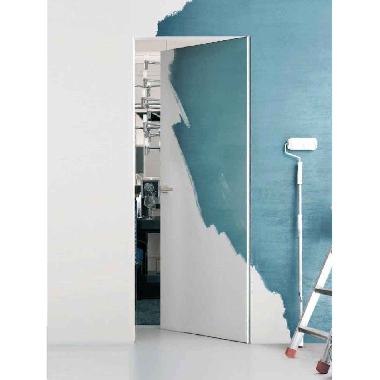 Скрытые двери дверной блок Magic 900 мм левые внутрение отрывание 53мм черный торец skritidveri28