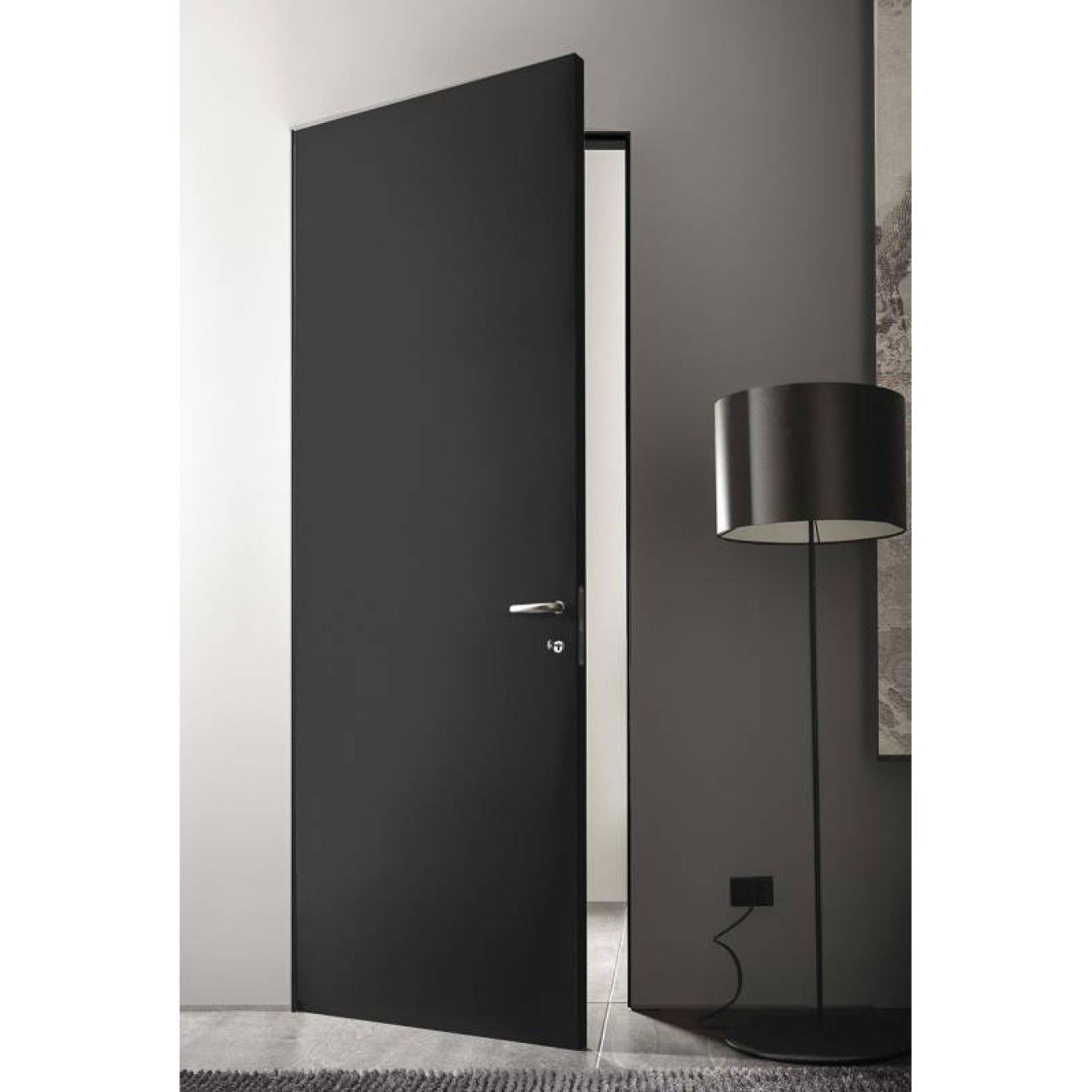 Скрытые двери дверной блок Magic 800 мм левые черный торец skritidveri18