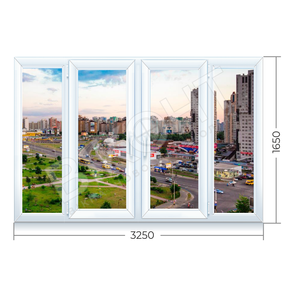 Металлопластиковое окно Kommerling (Trocal) лоджия 3250х1650 kommerling-trocal-17