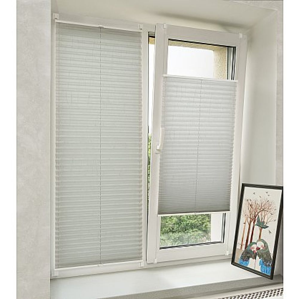 Штора плиссе Стандарт Basic crush, светло серый galuzi_plise7