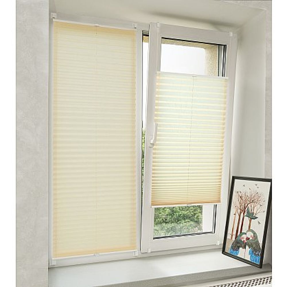 Штора плиссе Стандарт Basic crush, ваниль galuzi_plise10