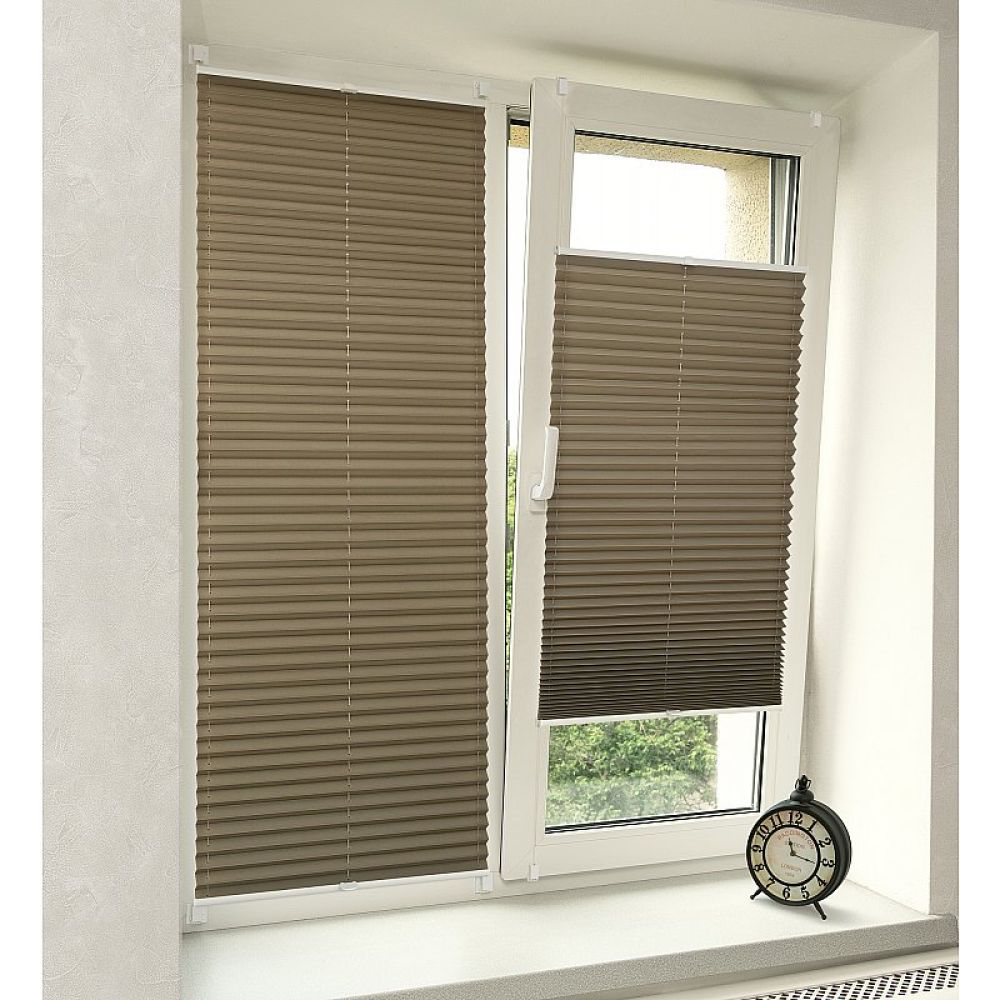 Штора плиссе Basic uni, тауп galuzi_plise2