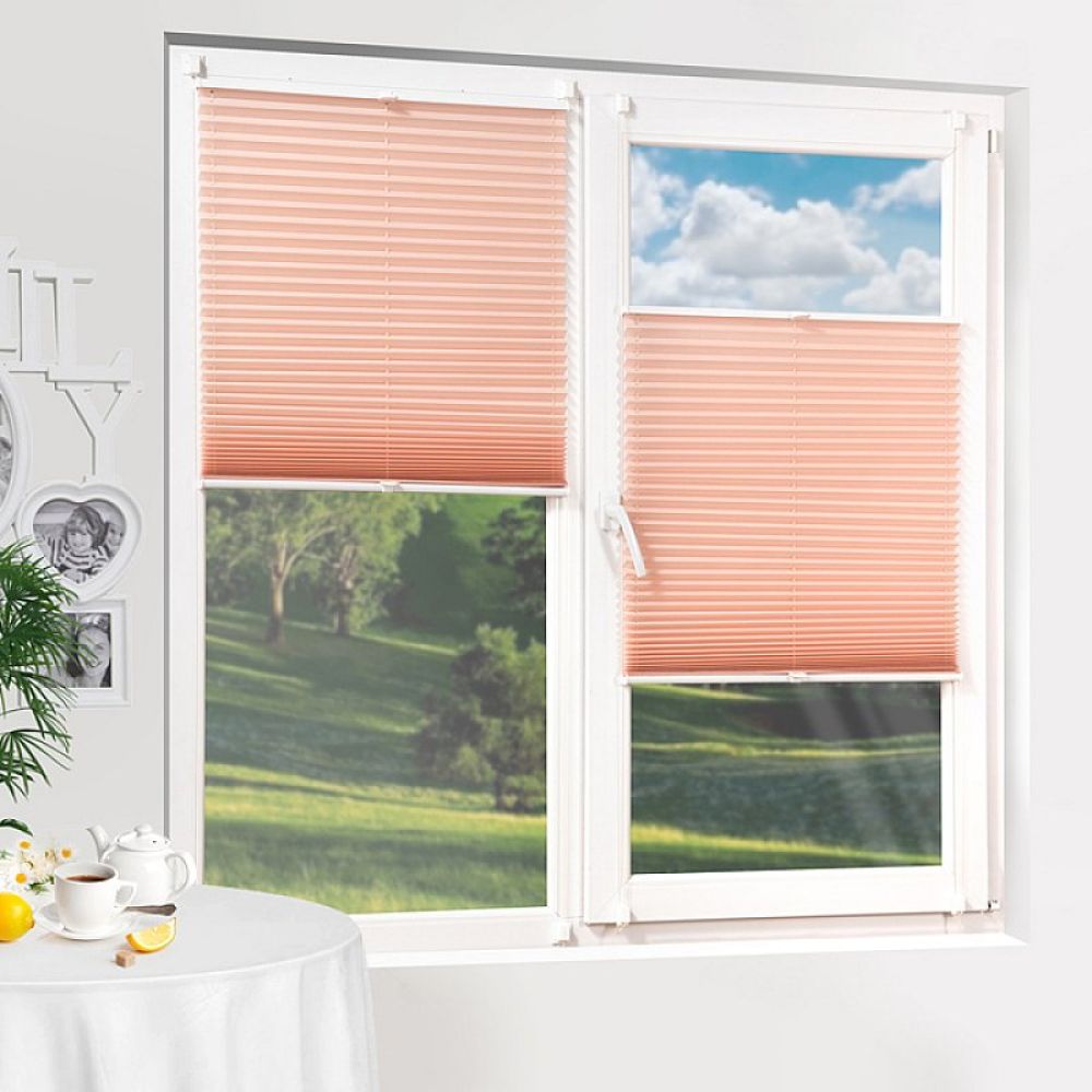 Штора плиссе "Basic Crush Коралл" galuzi_plise14