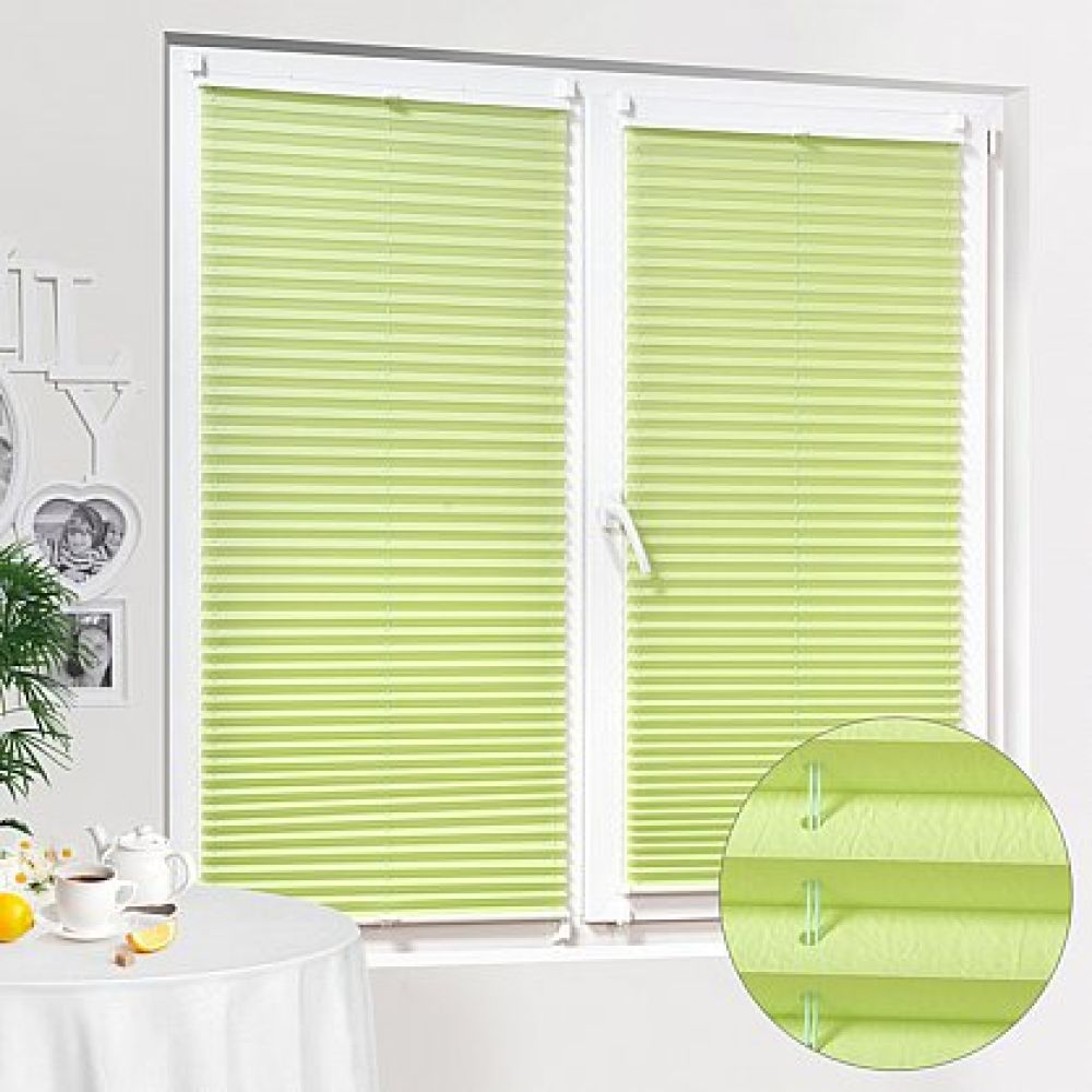Штора плиссе "Basic Crush Салатовый" galuzi_plise16