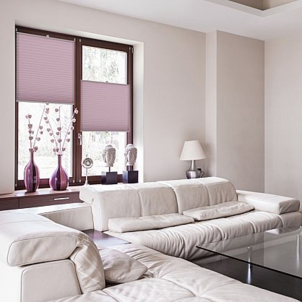 Штора плиссе "Плайн сиреневый"  galuzi_plise19