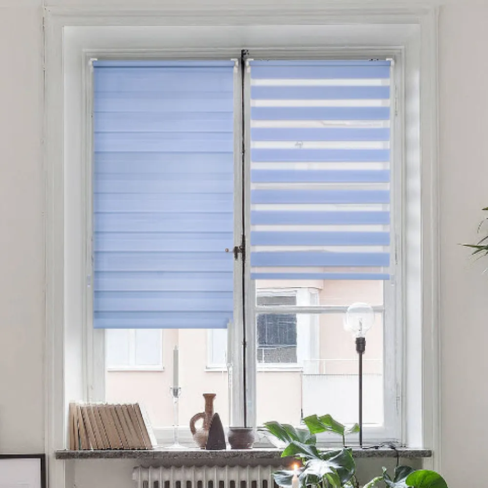 Рулонная штора / Жалюзи День-Ночь Софт Голубой galuzi_den_noch38