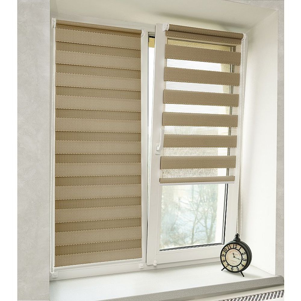 Рулонная штора / Жалюзи День-Ночь Масо мини Тауп galuzi_den_noch35