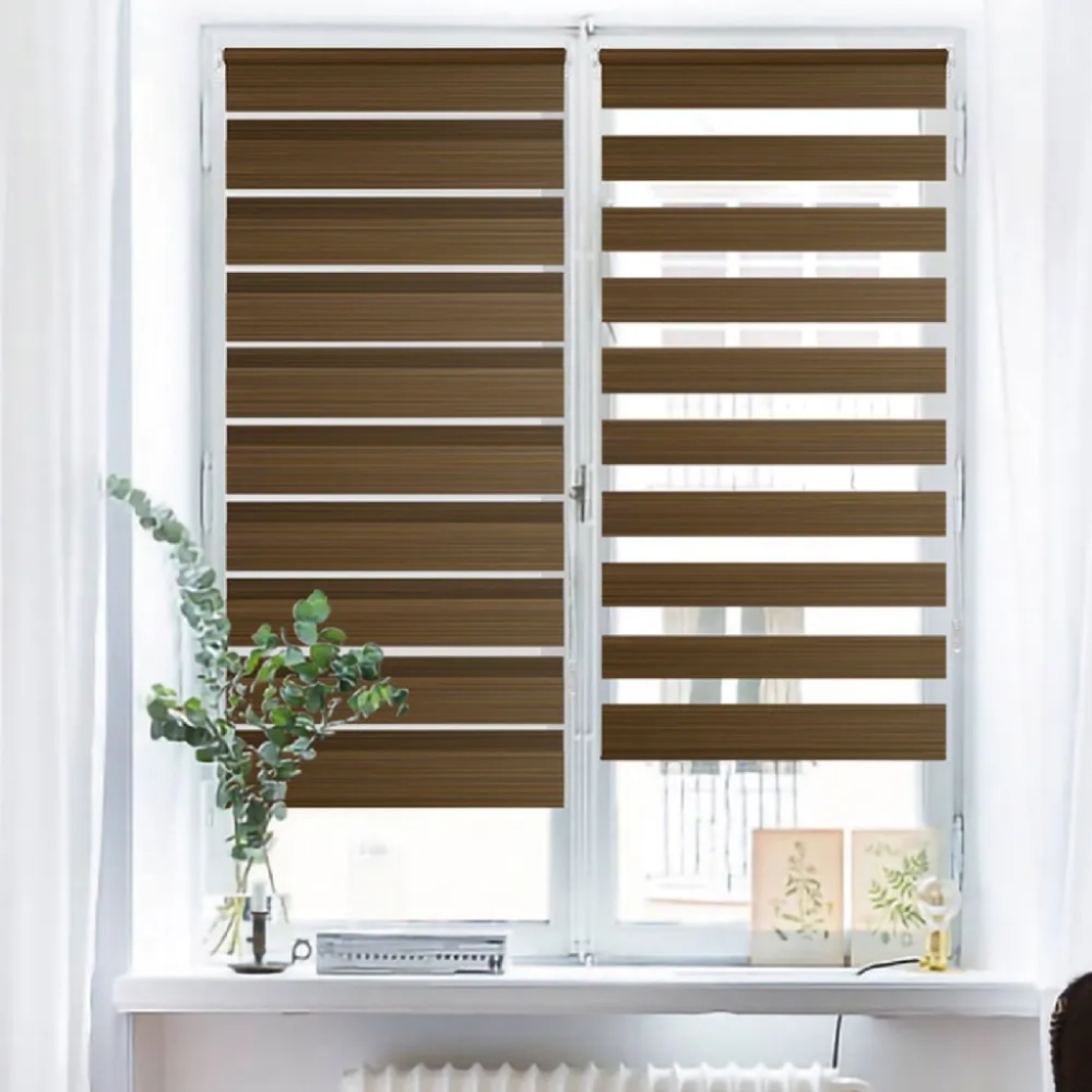 Рулонная штора / Жалюзи День-Ночь коричневый Меланж galuzi_den_noch41