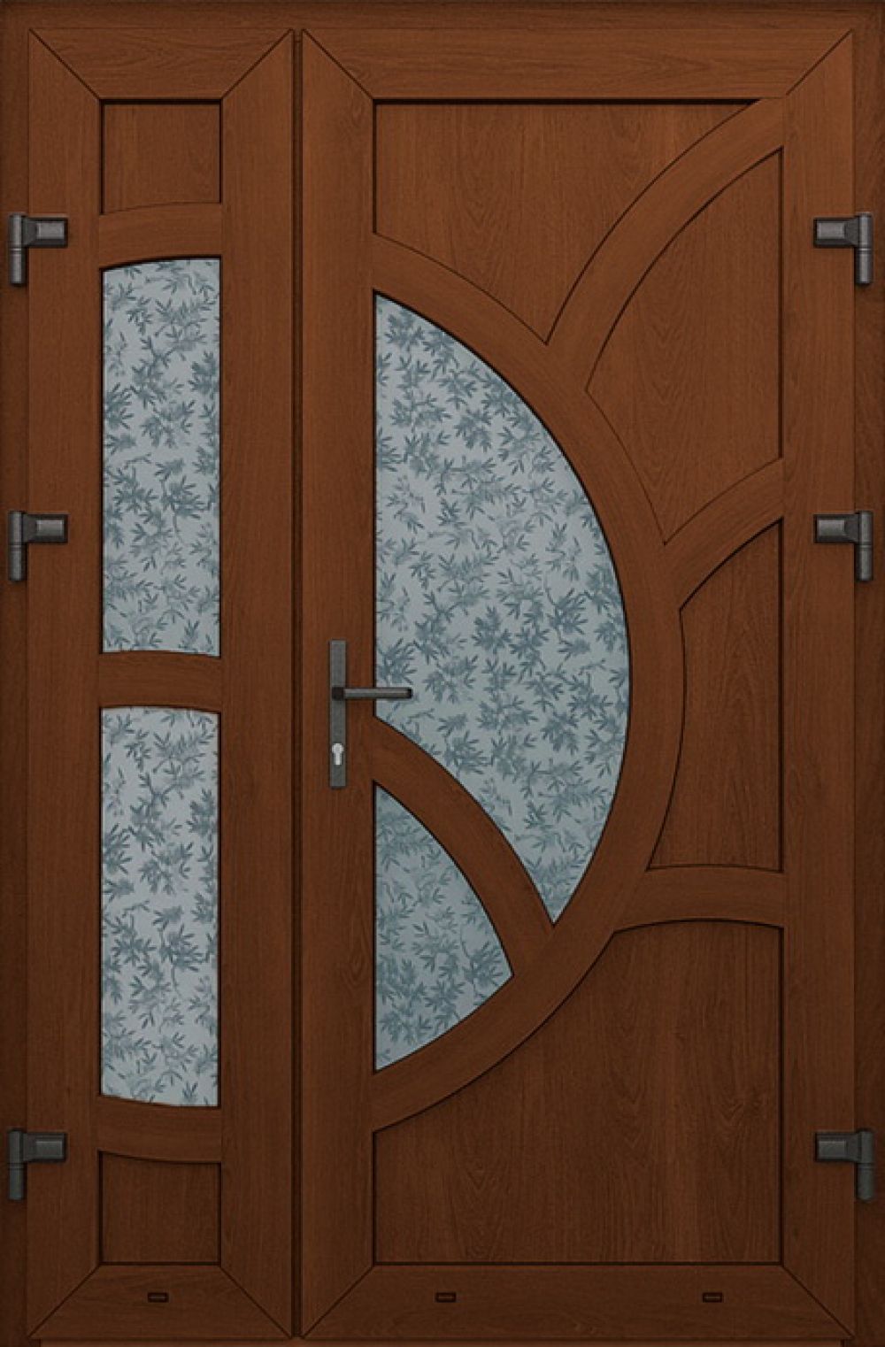 Металлопластиковые двери двойные орех № 62 plastikovie_dveri62
