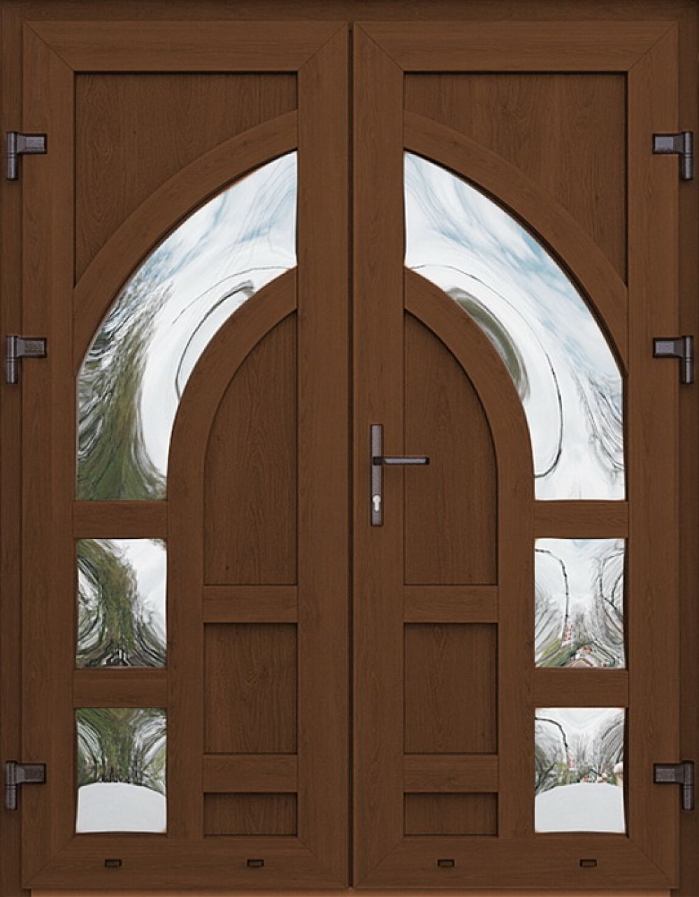 Металлопластиковые двери двойные золотой дуб № 13 plastikovie_dveri13