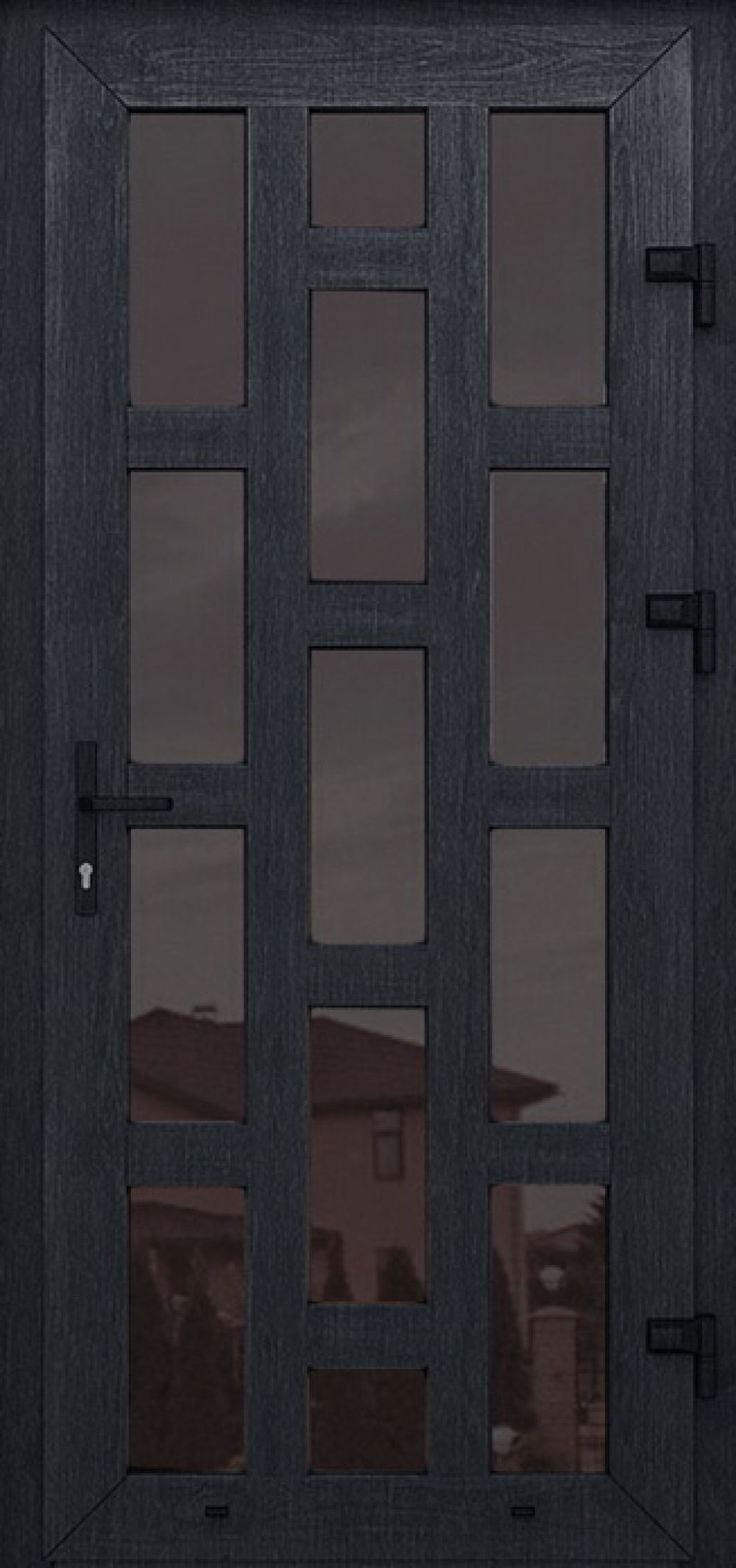 Металлопластиковые двери одинарные антрацит № 45 plastikovie_dveri45