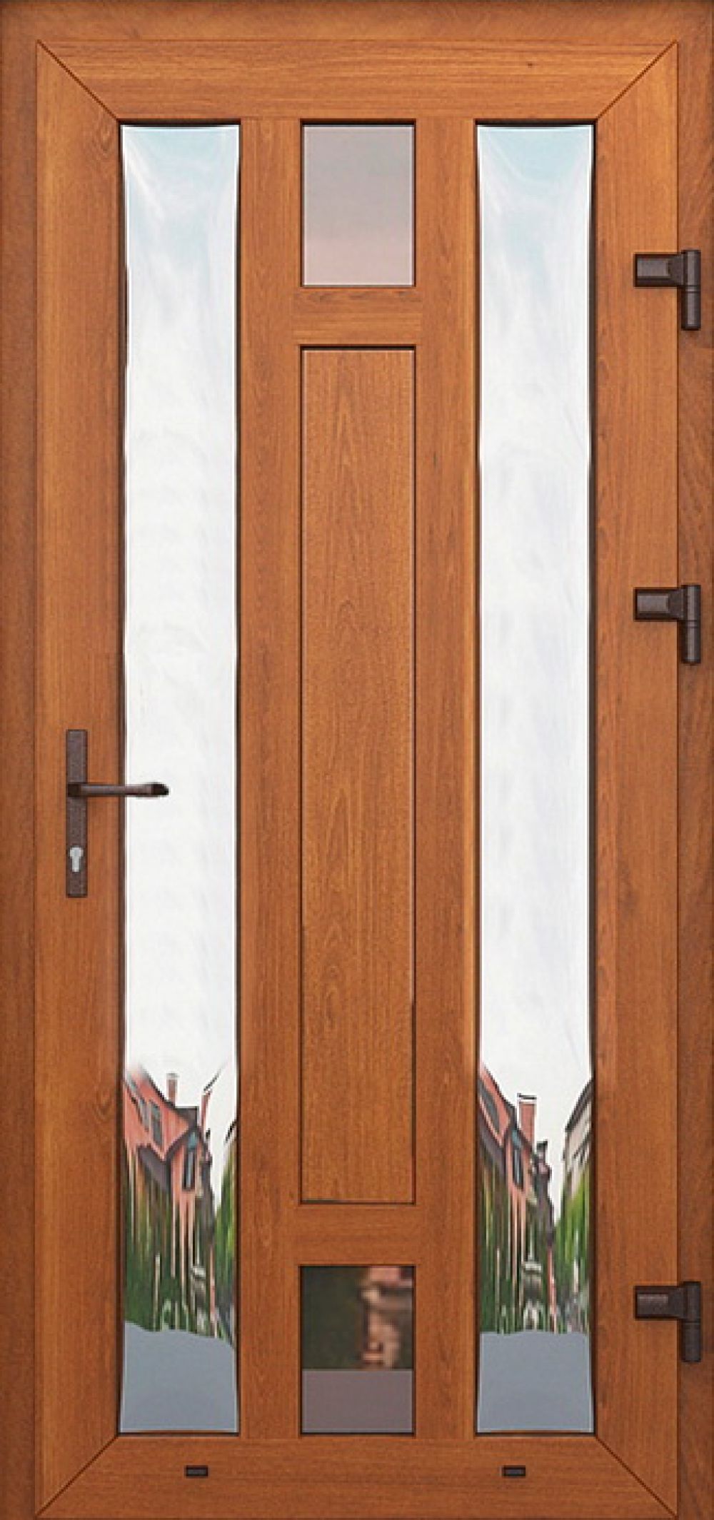 Металлопластиковые двери одинарные золотый дуб № 49 plastikovie_dveri49