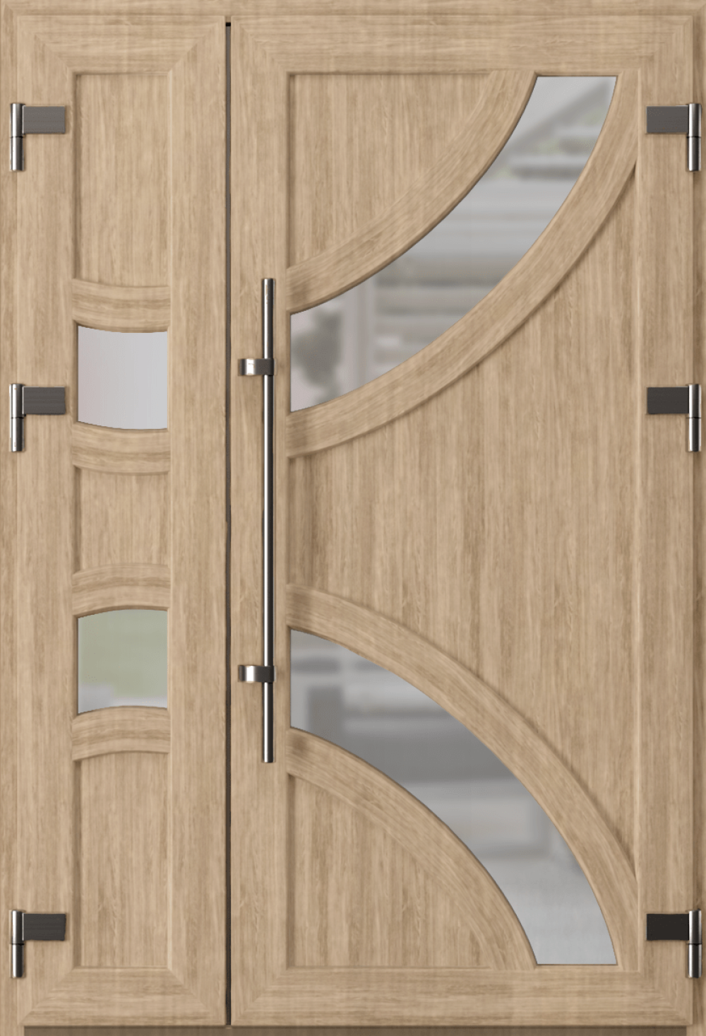 Металлопластиковые двери двойные натуральный дуб № 30 plastikovie_dveri30