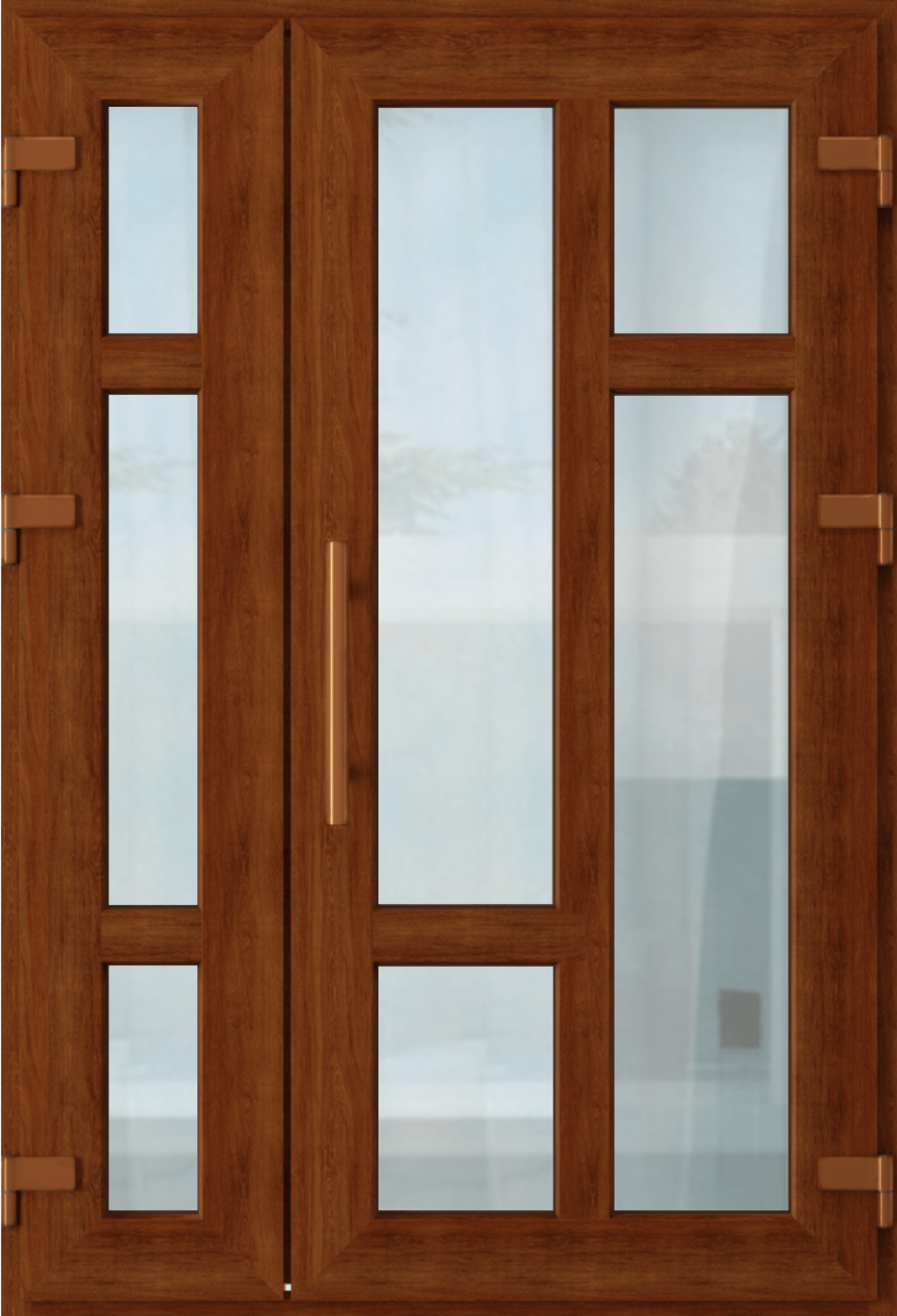 Металлопластиковые двери двойные золотой дуб № 29 plastikovie_dveri29