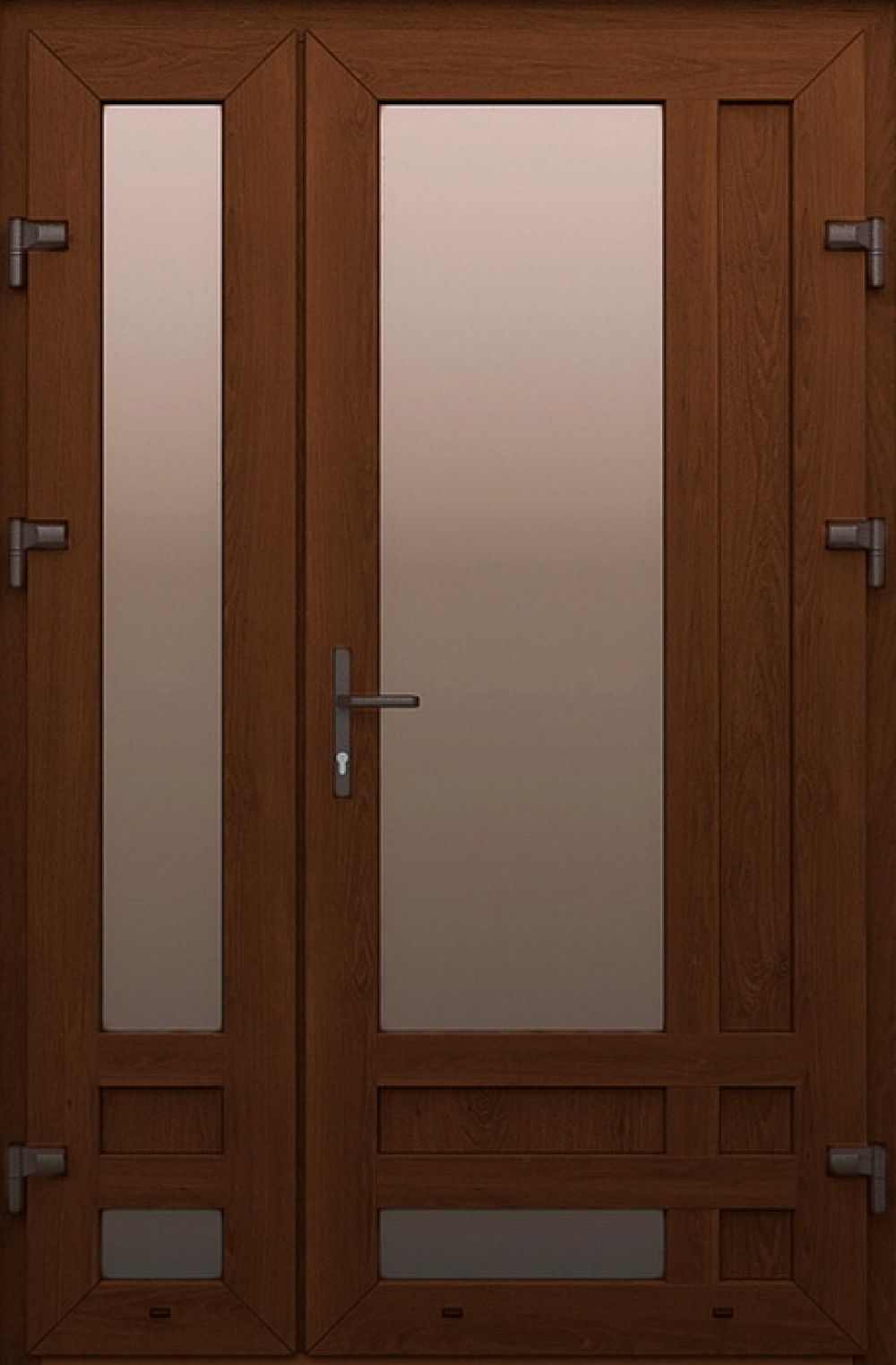 Металлопластиковые двери двойные орех № 68 plastikovie_dveri68