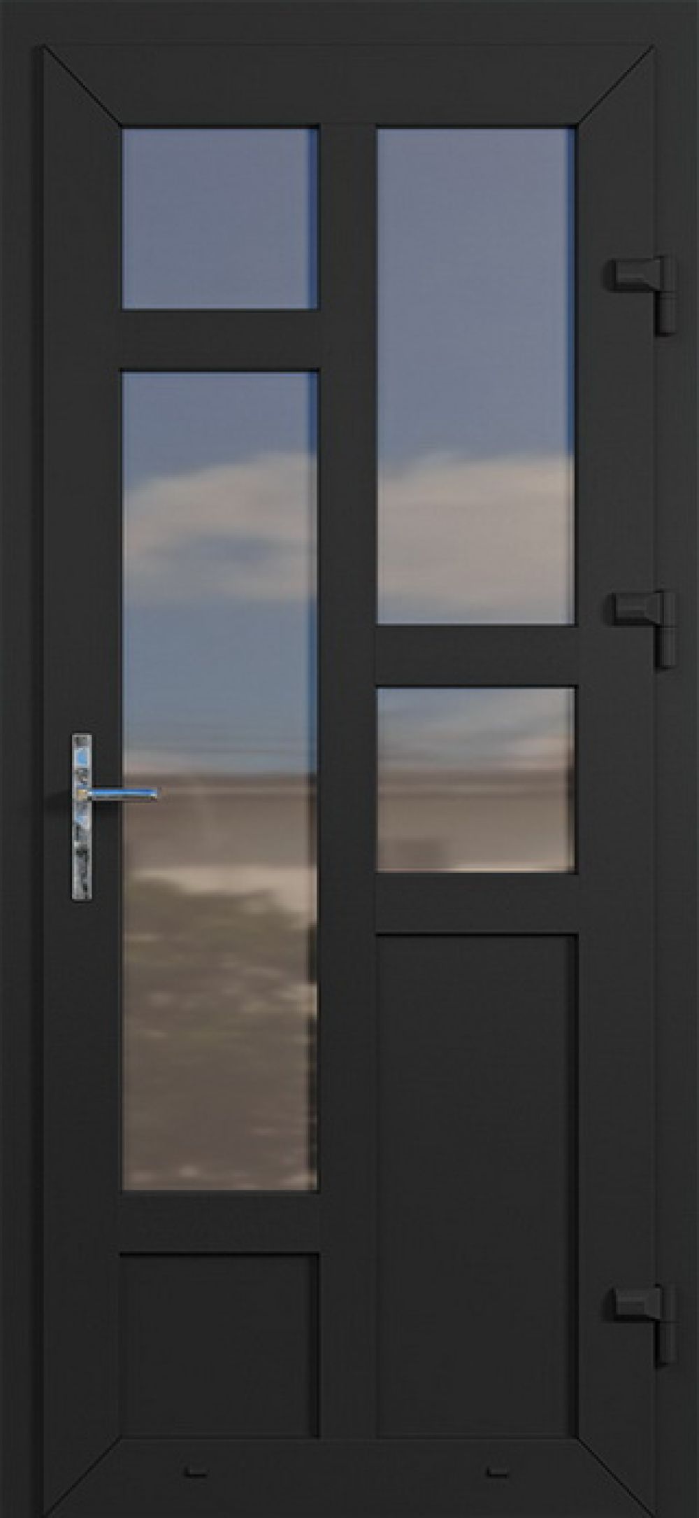 Металлопластиковые двери одинарные антрацит № 52 plastikovie_dveri52