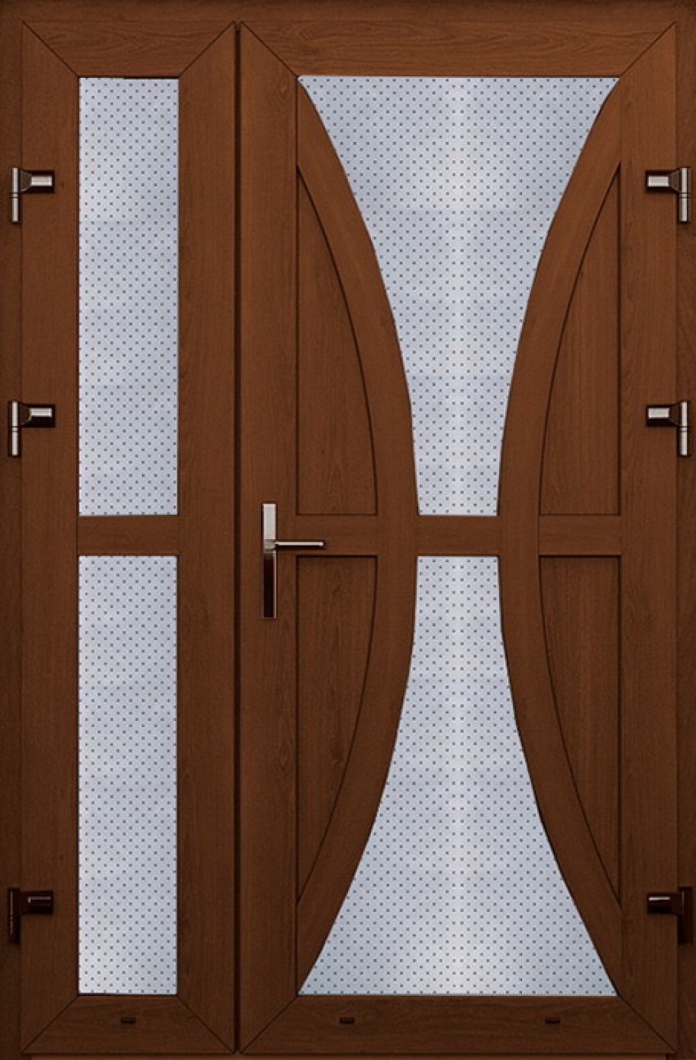 Металлопластиковые двери двойные орех № 53 plastikovie_dveri53