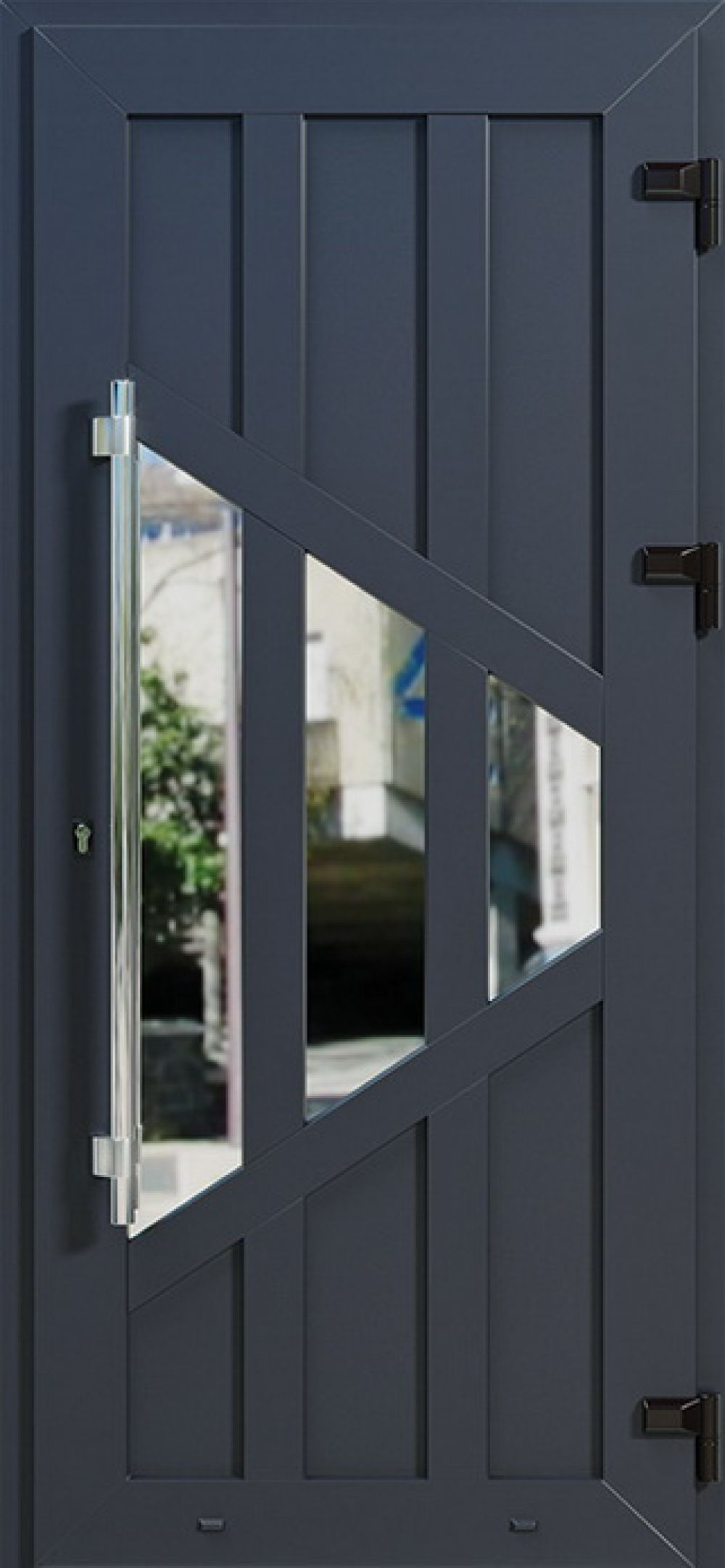 Металлопластиковые двери одинарные антрацит № 60 plastikovie_dveri60