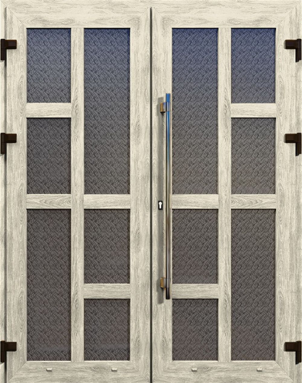 Металлопластиковые двери двойные дуб шефилд № 27 plastikovie_dveri27