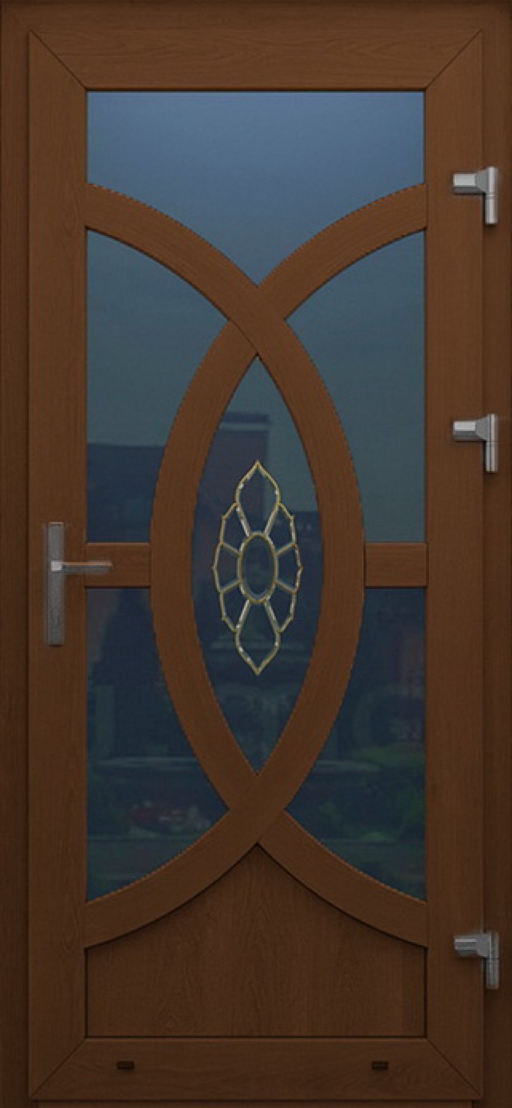 Металлопластиковые двери одинарные орех № 36 plastikovie_dveri36