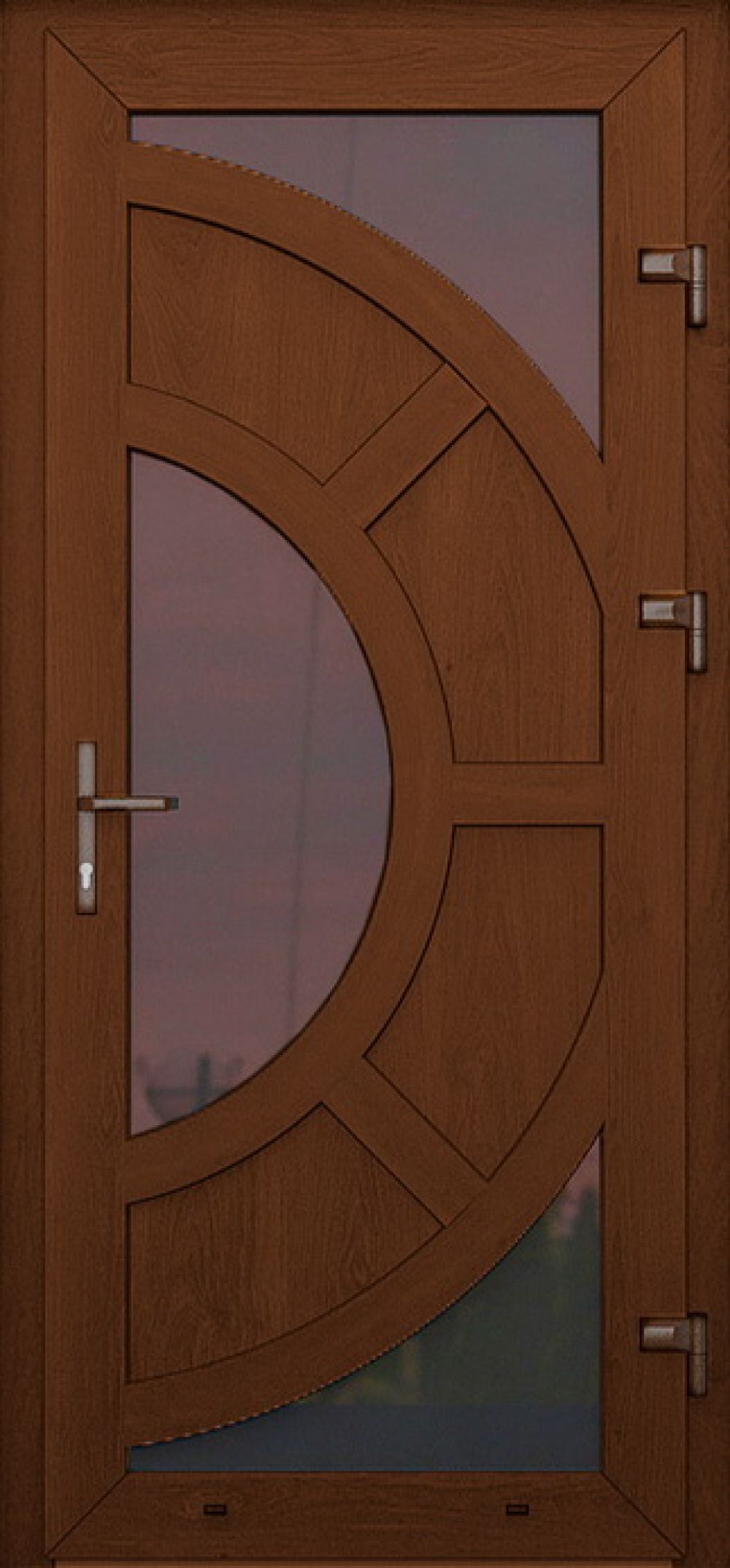 Металлопластиковые двери одинарные золотой дуб № 43 plastikovie_dveri43