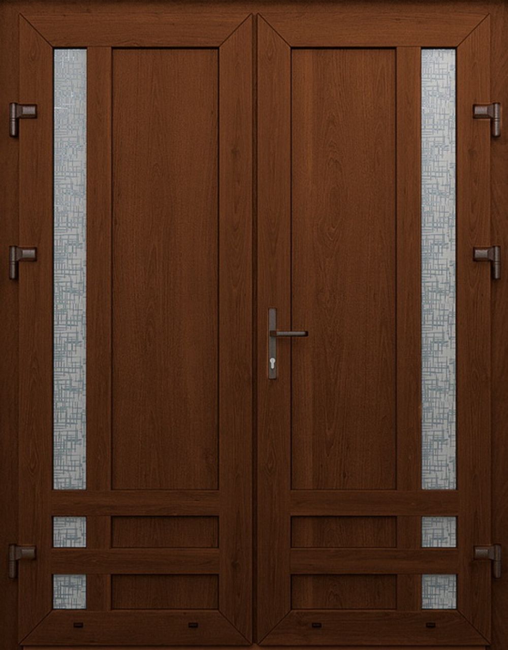 Металлопластиковые двери двойные орех № 21 plastikovie_dveri21